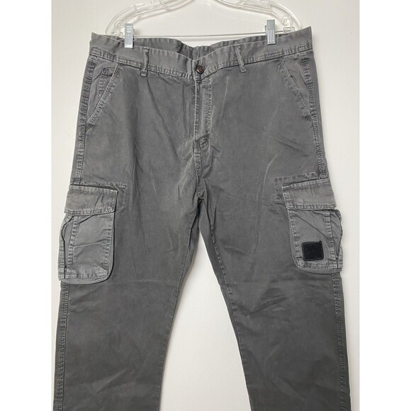 Ebossy Utility Pants Men Size 38 Gray Work Casual 90s 38x42 Pockets Carpenter - Picture 11 of 13